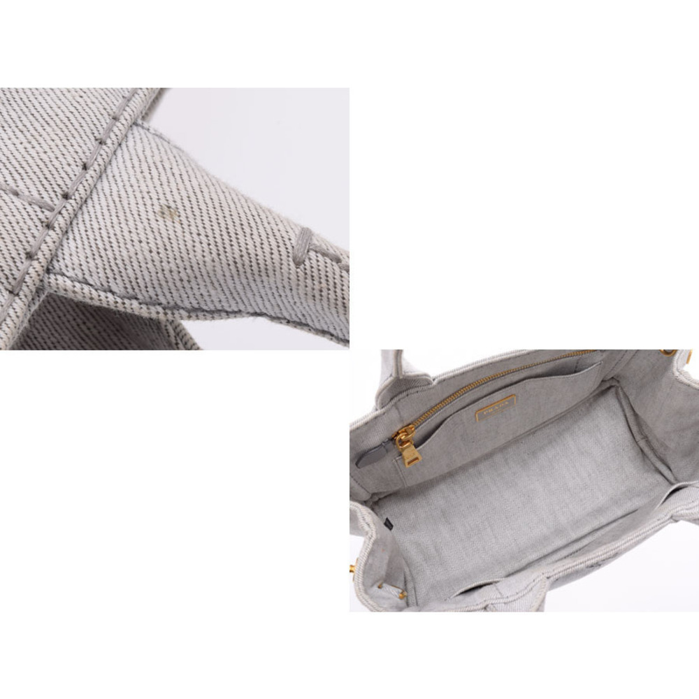 Prada Canapa Canvas Strap Tote Gray Bag - Picture 8 of 11